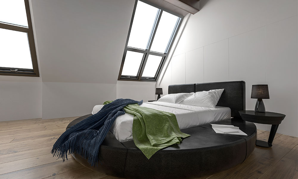 Loft conversion idea for a tranquil bedroom 